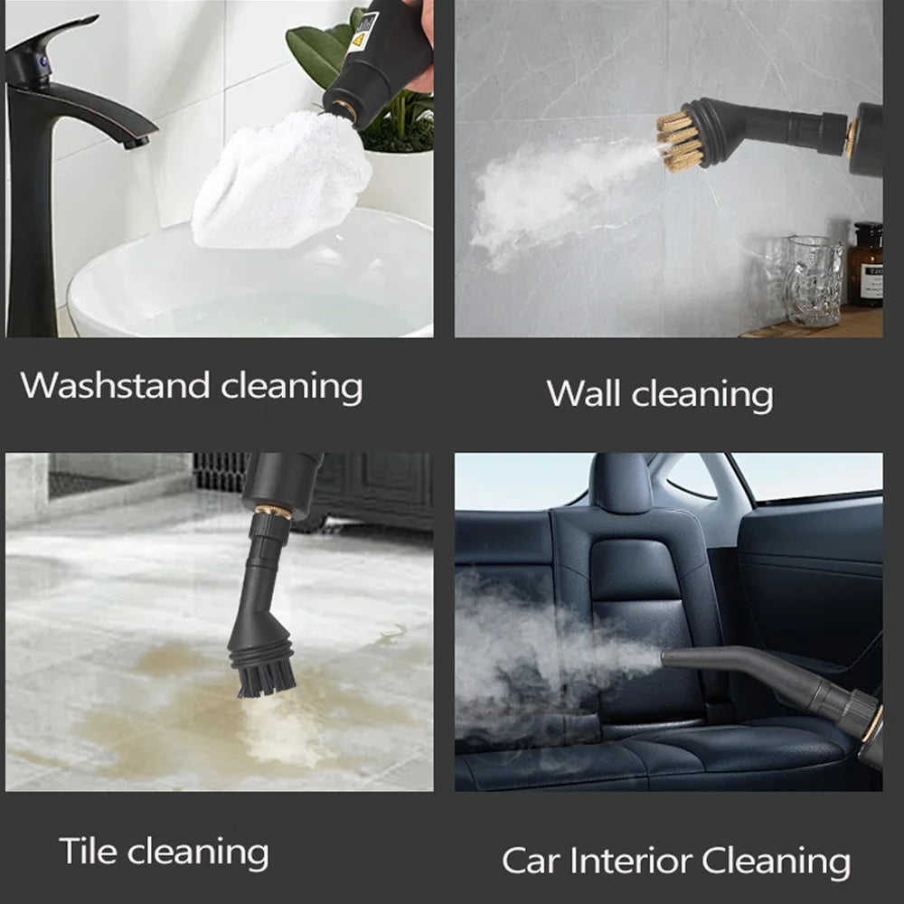 2500W High Temp Steam Cleaner 110V Portable Handheld Cleaning Machine With Accessories 105C Brass Heating 6 Speeds US Plug