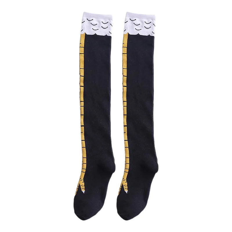 Playful 3D Chicken Thigh-High Socks