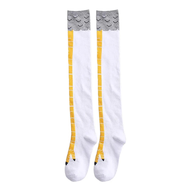 Playful 3D Chicken Thigh-High Socks