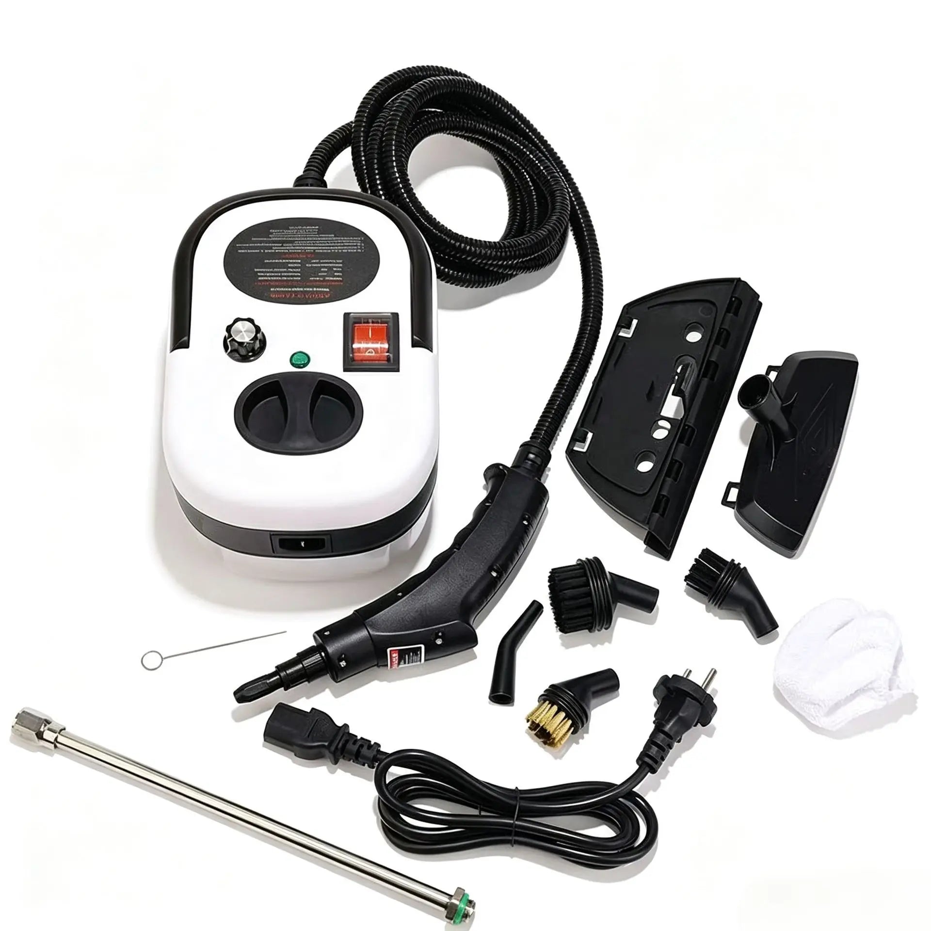 2500W High Temp Steam Cleaner 110V Portable Handheld Cleaning Machine With Accessories 105C Brass Heating 6 Speeds US Plug