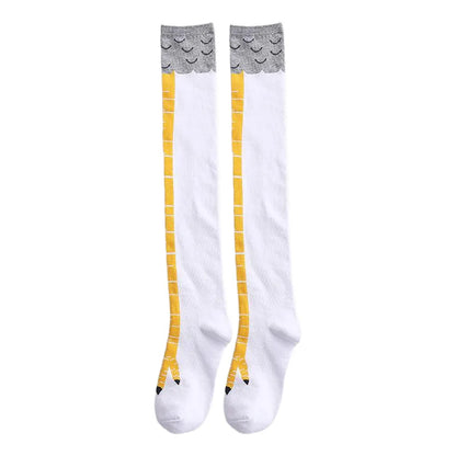 Playful 3D Chicken Thigh-High Socks